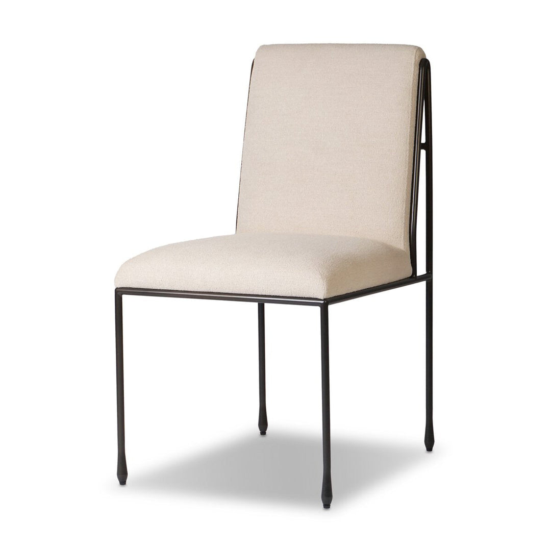 Decker Dining Chair in Crypton Wayfarer Snow three-quarter view - Whats New Furniture Portland OR