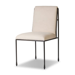 Decker Dining Chair in Crypton Wayfarer Snow three-quarter view - Whats New Furniture Portland OR