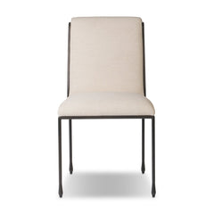 Decker Dining Chair in Crypton Wayfarer Snow front studio view - Whats New Furniture Portland OR