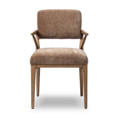 Deidre Dining Chair in Altair Mushroom front studio view - Whats New Furniture Portland OR