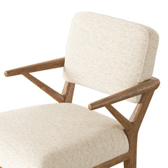 Deidre Dining Chair in Crypton Nomad Snow seat cushion detail view - Whats New Furniture Portland OR