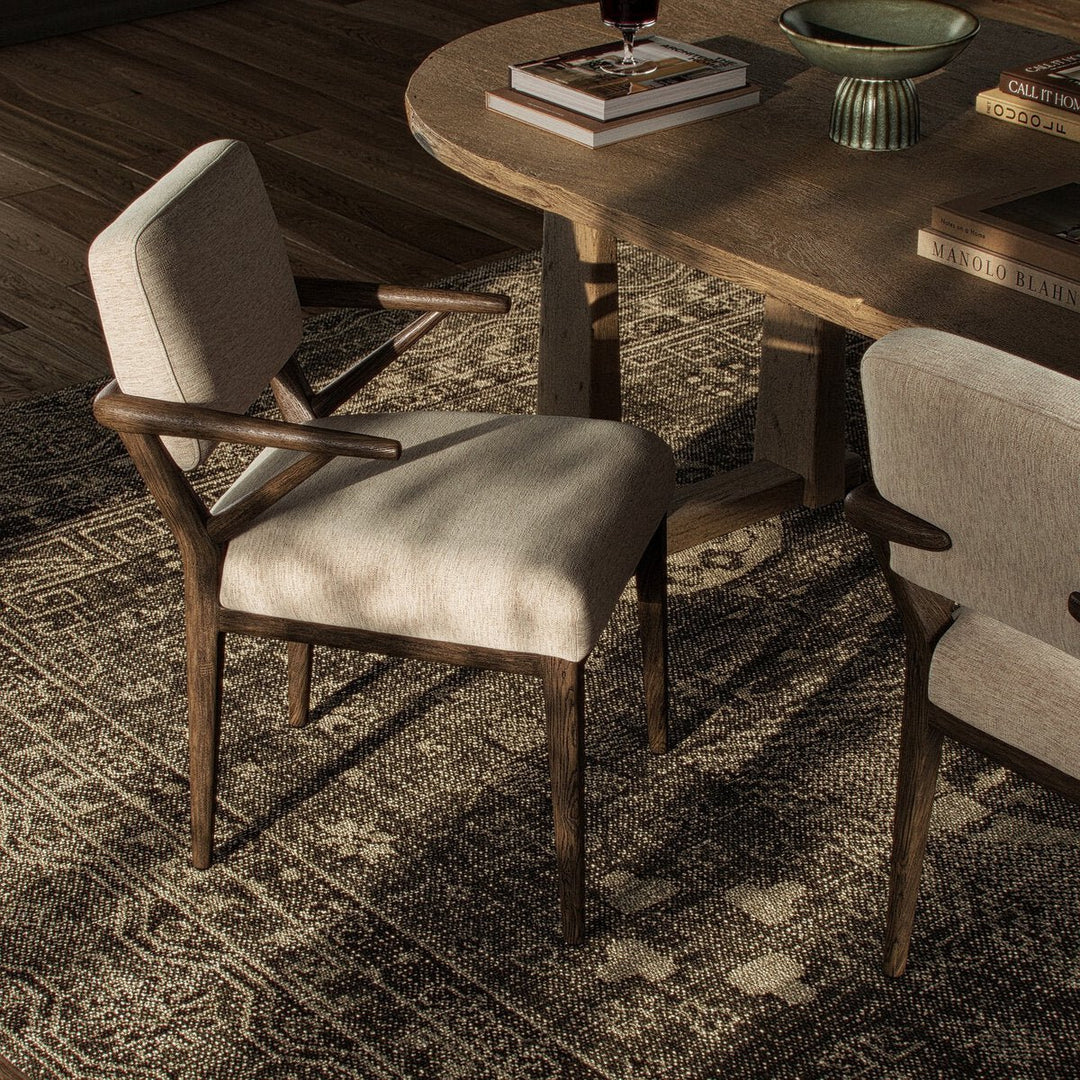 Deidre Dining Chair in Crypton Nomad Snow back studio view - Whats New Furniture Portland OR
