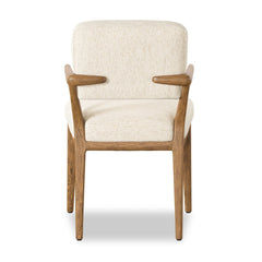 Deidre Dining Chair in Crypton Nomad Snow back panel stitching detail view - Whats New Furniture Portland OR