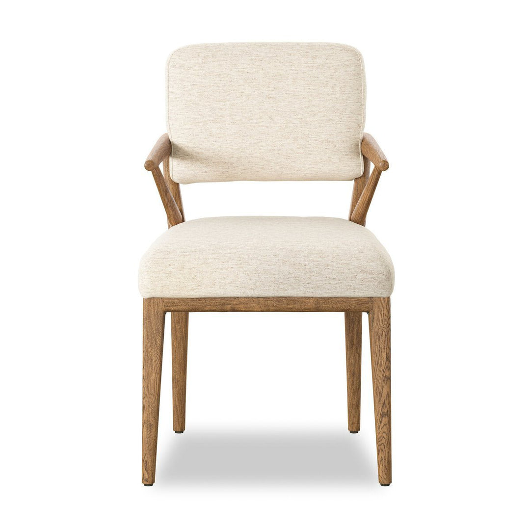 Deidre Dining Chair in Crypton Nomad Snow front studio view - Whats New Furniture Portland OR