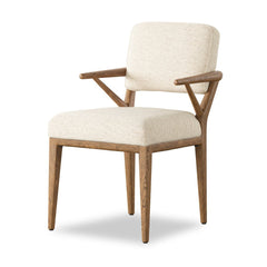 Deidre Dining Chair in Crypton Nomad Snow three-quarter studio view - Whats New Furniture Portland OR