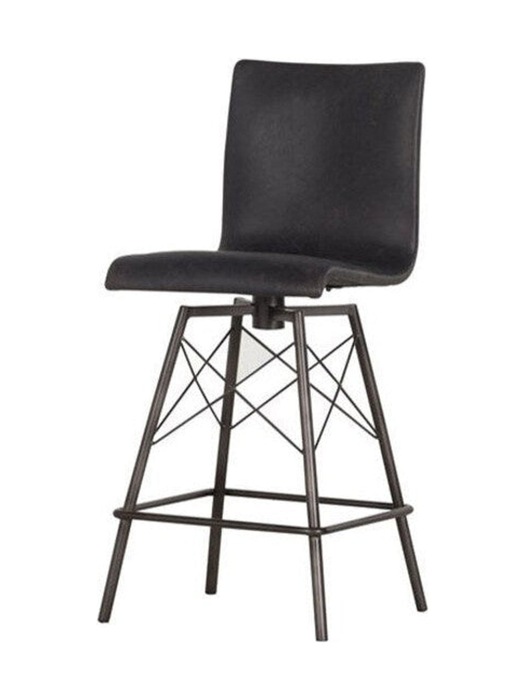 Diaw Bar Stool in Rialto Ebony - Rialto Ebony bar stool by Four Hands - Whats New Furniture Portland OR