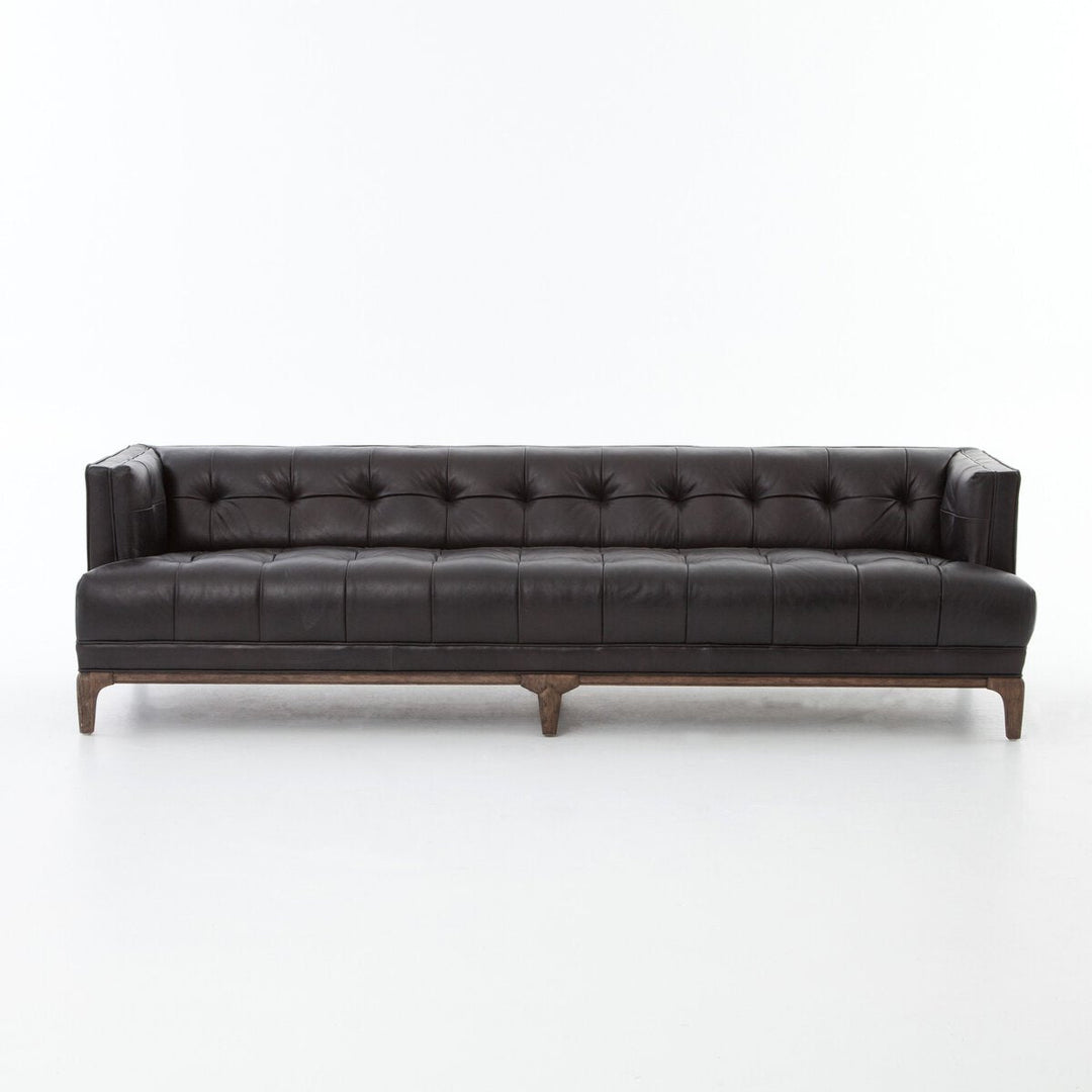 Dylan Sofa in Rider Black (91.25"w x 34.75"d x 25.25"h) front studio view - Whats New Furniture Portland OR
