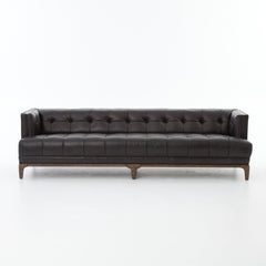 Dylan Sofa in Rider Black (91.25"w x 34.75"d x 25.25"h) front studio view - Whats New Furniture Portland OR
