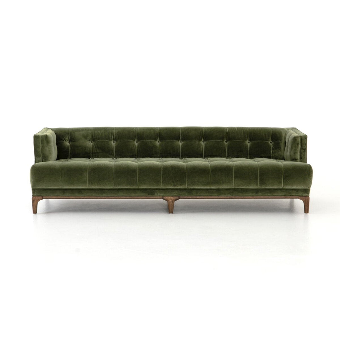 Dylan Sofa in Sapphire Olive (91.25"w x 34.75"d x 25.25"h) front studio view - Whats New Furniture Portland OR