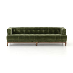 Dylan Sofa in Sapphire Olive (91.25"w x 34.75"d x 25.25"h) front studio view - Whats New Furniture Portland OR