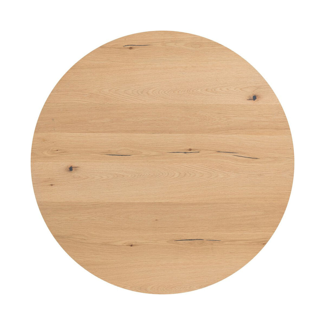 Eaton Drum Coffee Table in Light Oak Resin detail view - Whats New Furniture Portland OR