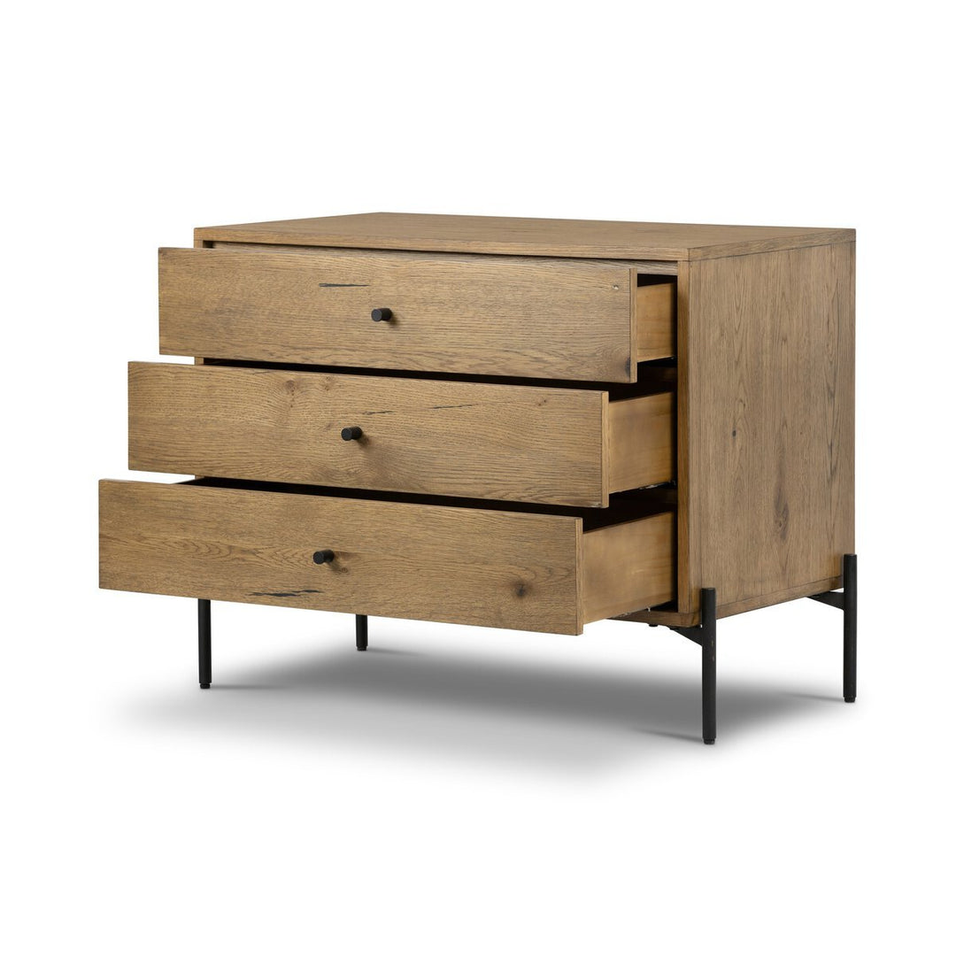 Eaton Large Nightstand in Amber Oak Resin detail view 5 - Whats New Furniture Portland OR