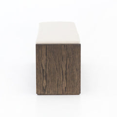 Edmon Bench in Savile Flax side view - Whats New Furniture Portland OR