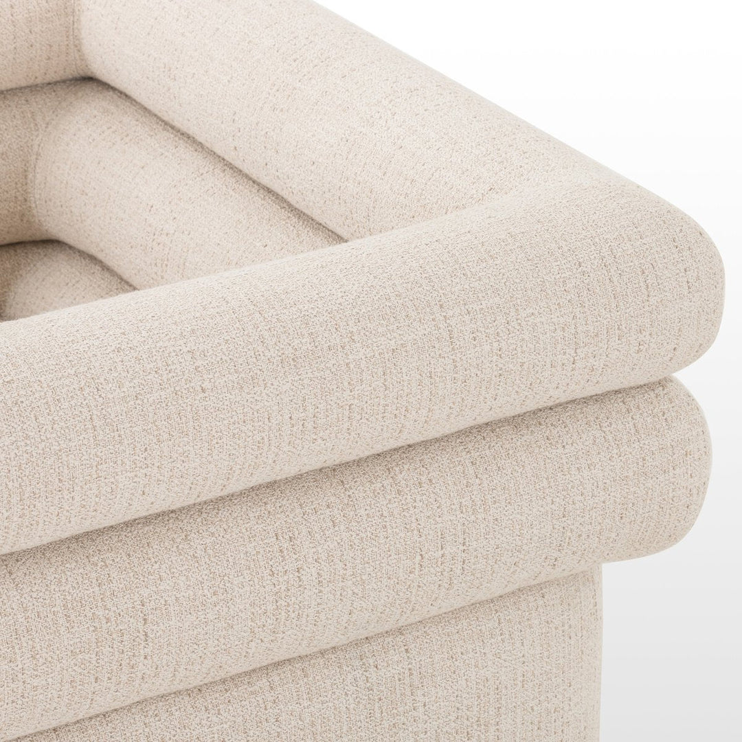 Evie Swivel Chair in Hampton Cream detail view - Whats New Furniture Portland OR