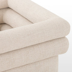 Evie Swivel Chair in Hampton Cream detail view - Whats New Furniture Portland OR