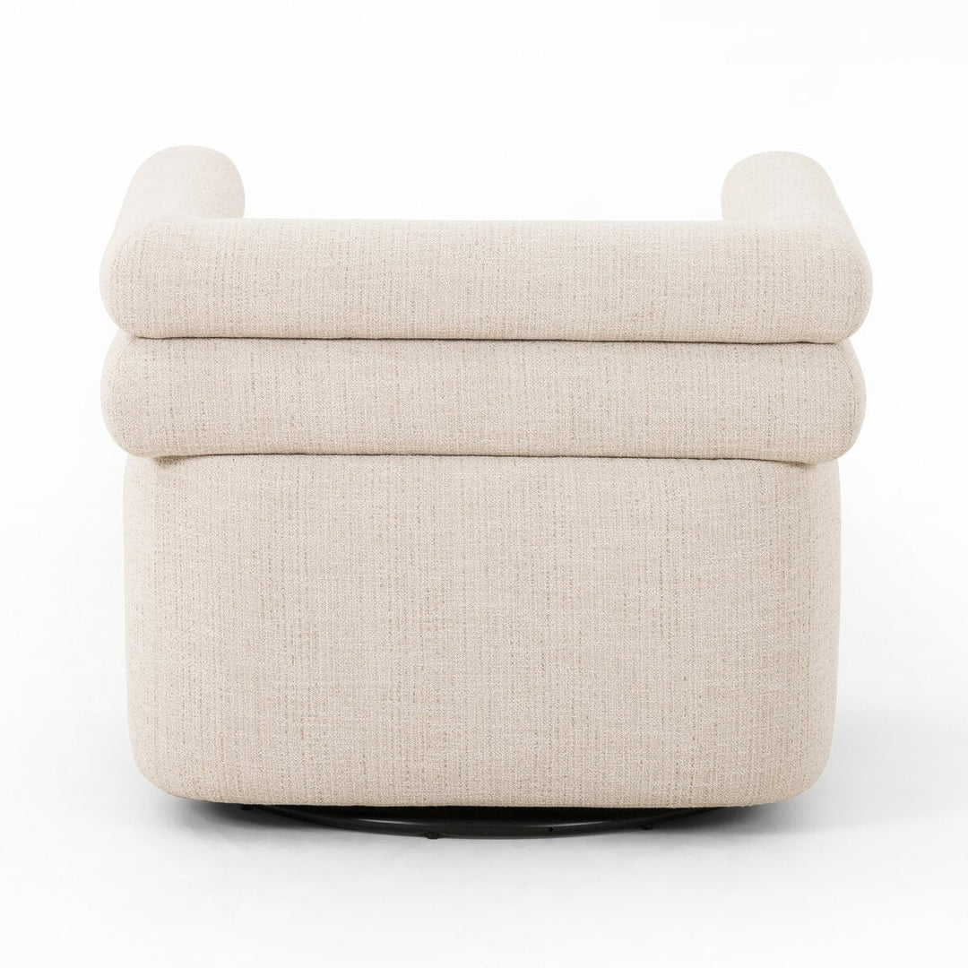Evie Swivel Chair in Hampton Cream detail view - Whats New Furniture Portland OR
