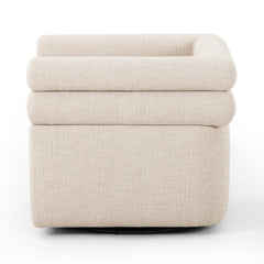 Evie Swivel Chair in Hampton Cream side view - Whats New Furniture Portland OR