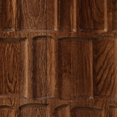 Ezri Media Console in Cocoa Oak oak grain pattern detail view - Whats New Furniture Portland OR
