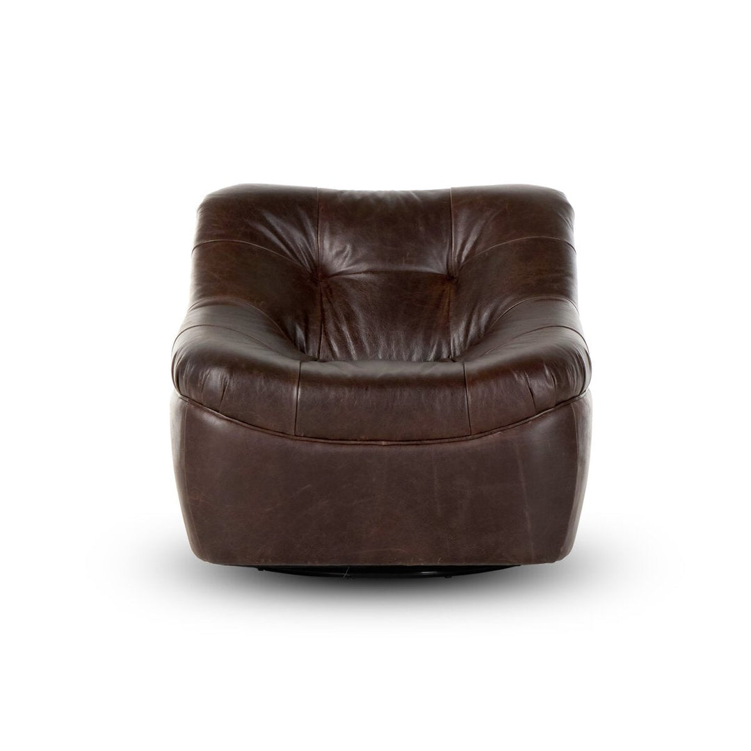 Farley Swivel Chair in Conroe Cigar front studio view - Whats New Furniture Portland OR