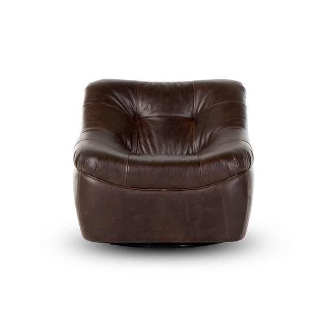 Farley Swivel Chair in Conroe Cigar front studio view - Whats New Furniture Portland OR