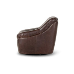 Farley Swivel Chair in Conroe Cigar side studio view - Whats New Furniture Portland OR