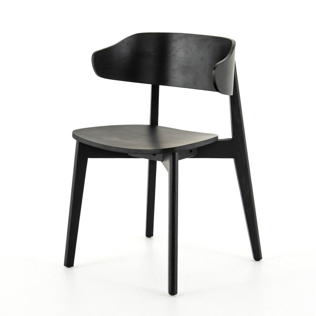 Franco Dining Chair in Black three-quarter studio view - Whats New Furniture Portland OR