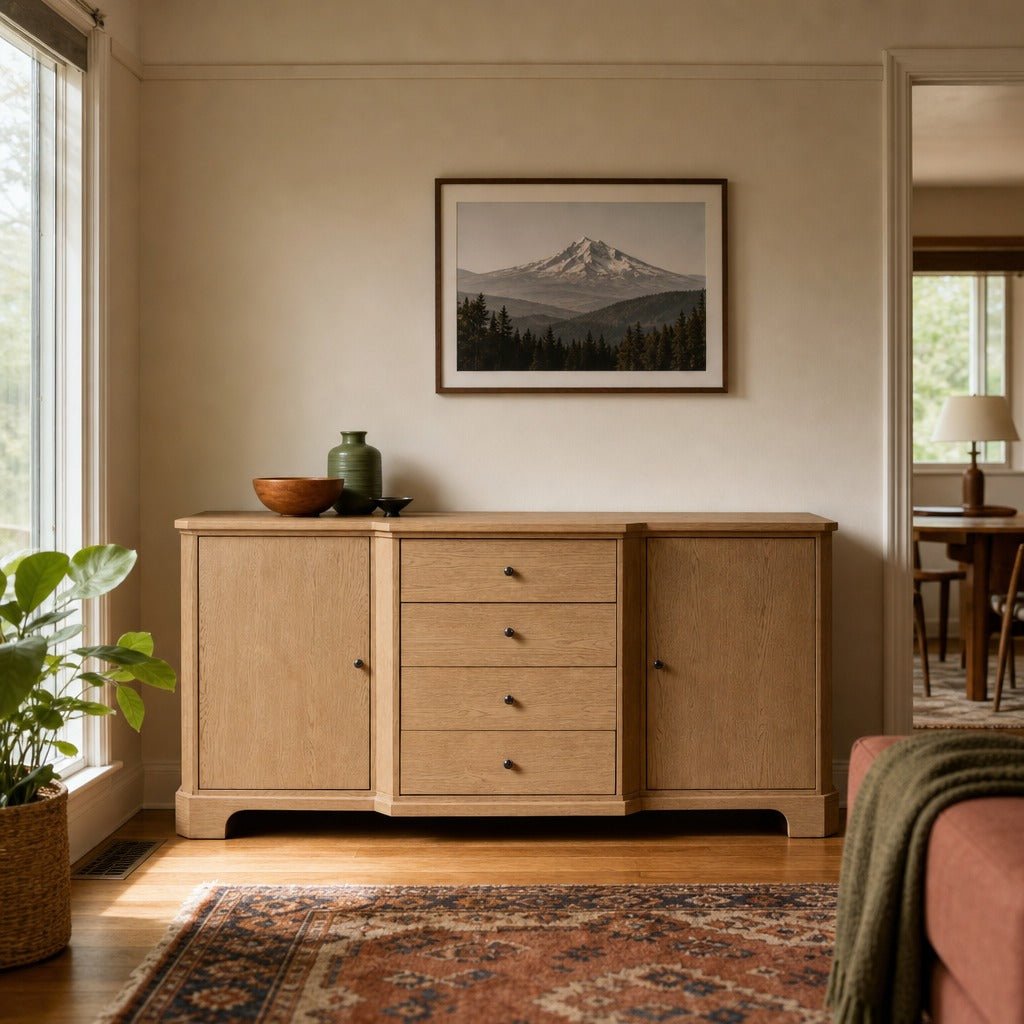 Gladys Sideboard styled in Portland 1960s Garden Home ranch dining room - Whats New Furniture