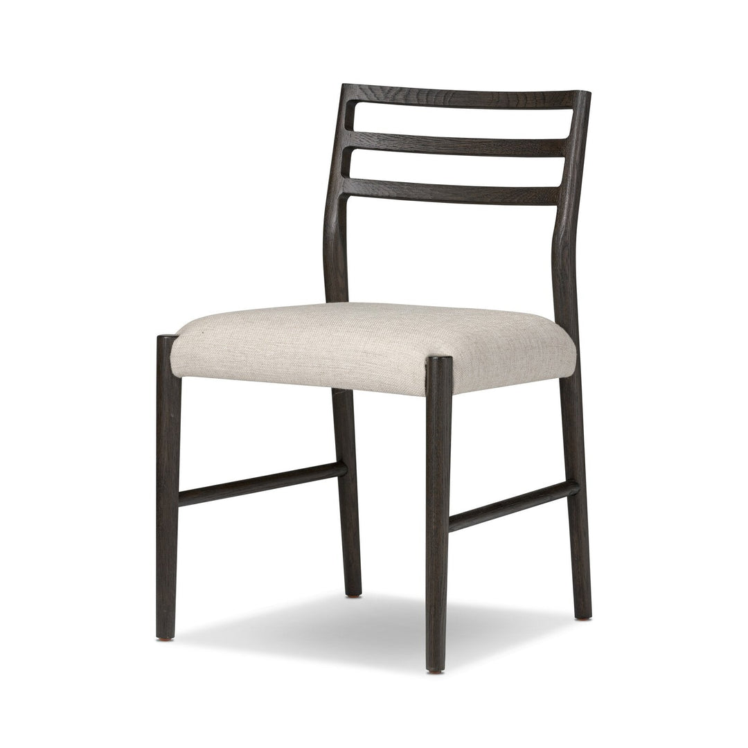 Glenmore Dining Chair in Essence Natural three-quarter studio view showing carbon oak ladderback - Whats New Furniture Portland OR