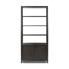 Glenview Bookcase in Smoked Black Oak front studio view - Whats New Furniture Portland OR