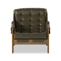 Halston Chair in Dulane Moss front studio view - Whats New Furniture Portland OR