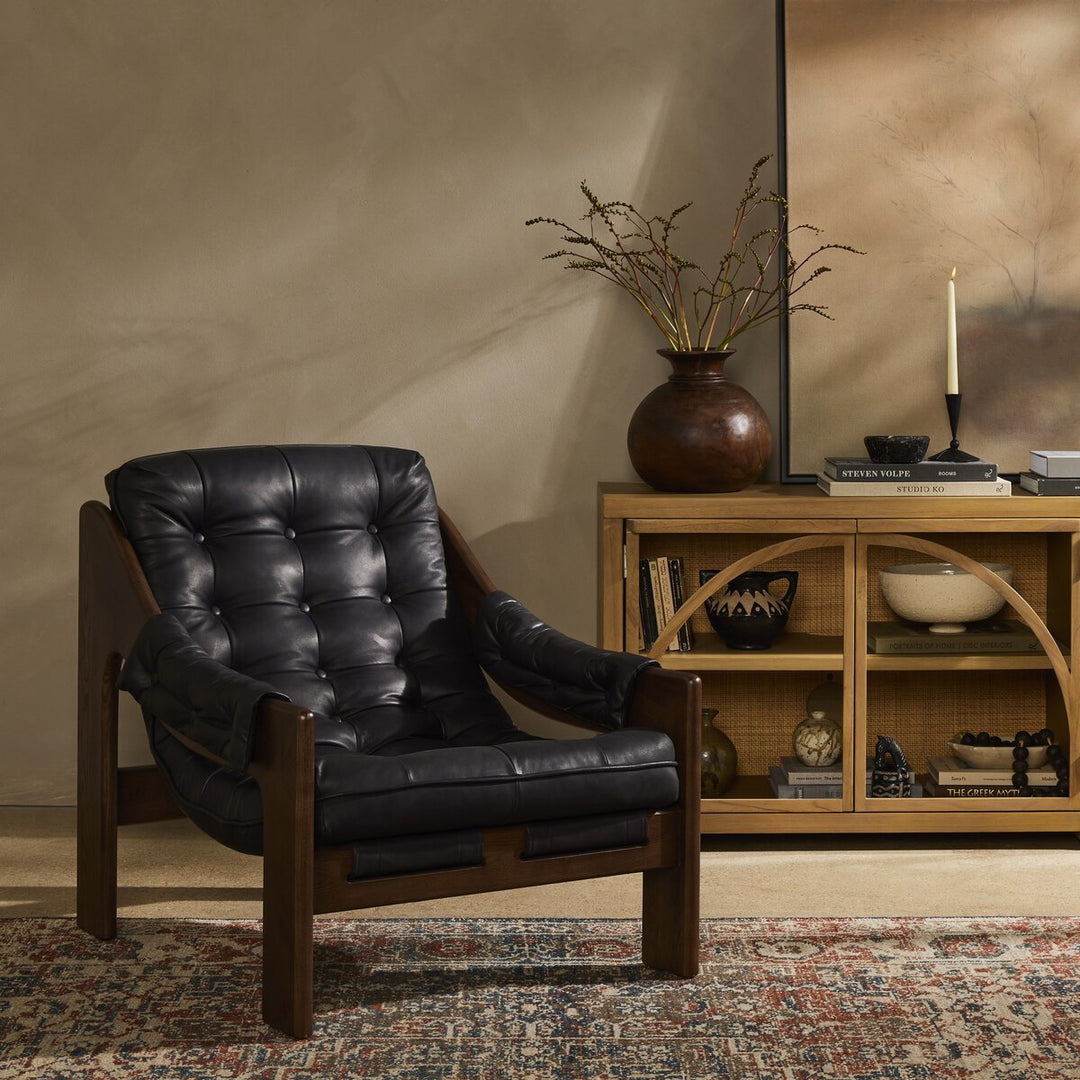 Halston Chair in Heirloom Black back view - Whats New Furniture Portland OR