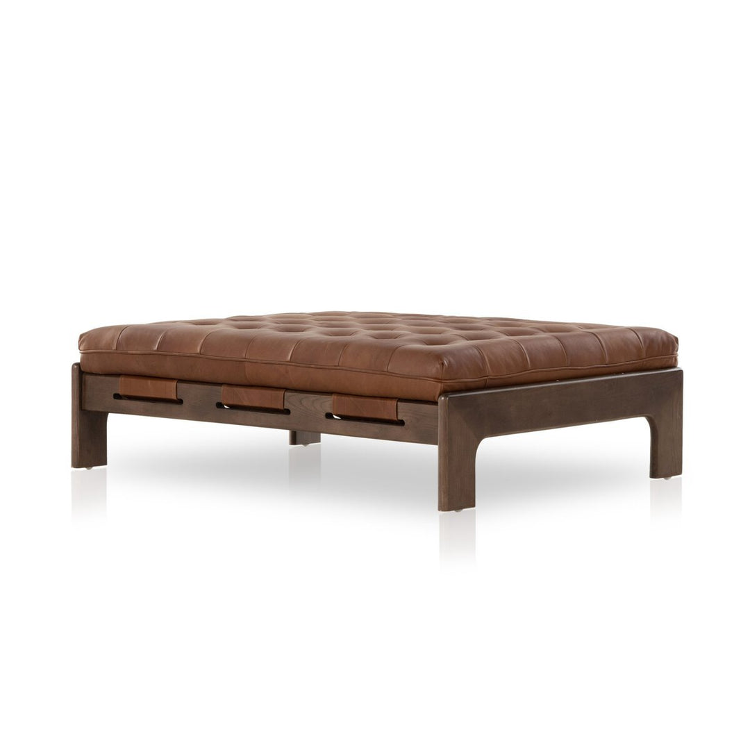 Halston Cocktail Ottoman in Heirloom Sienna three-quarter view - Whats New Furniture Portland OR
