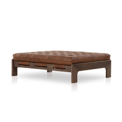 Halston Cocktail Ottoman in Heirloom Sienna three-quarter view - Whats New Furniture Portland OR