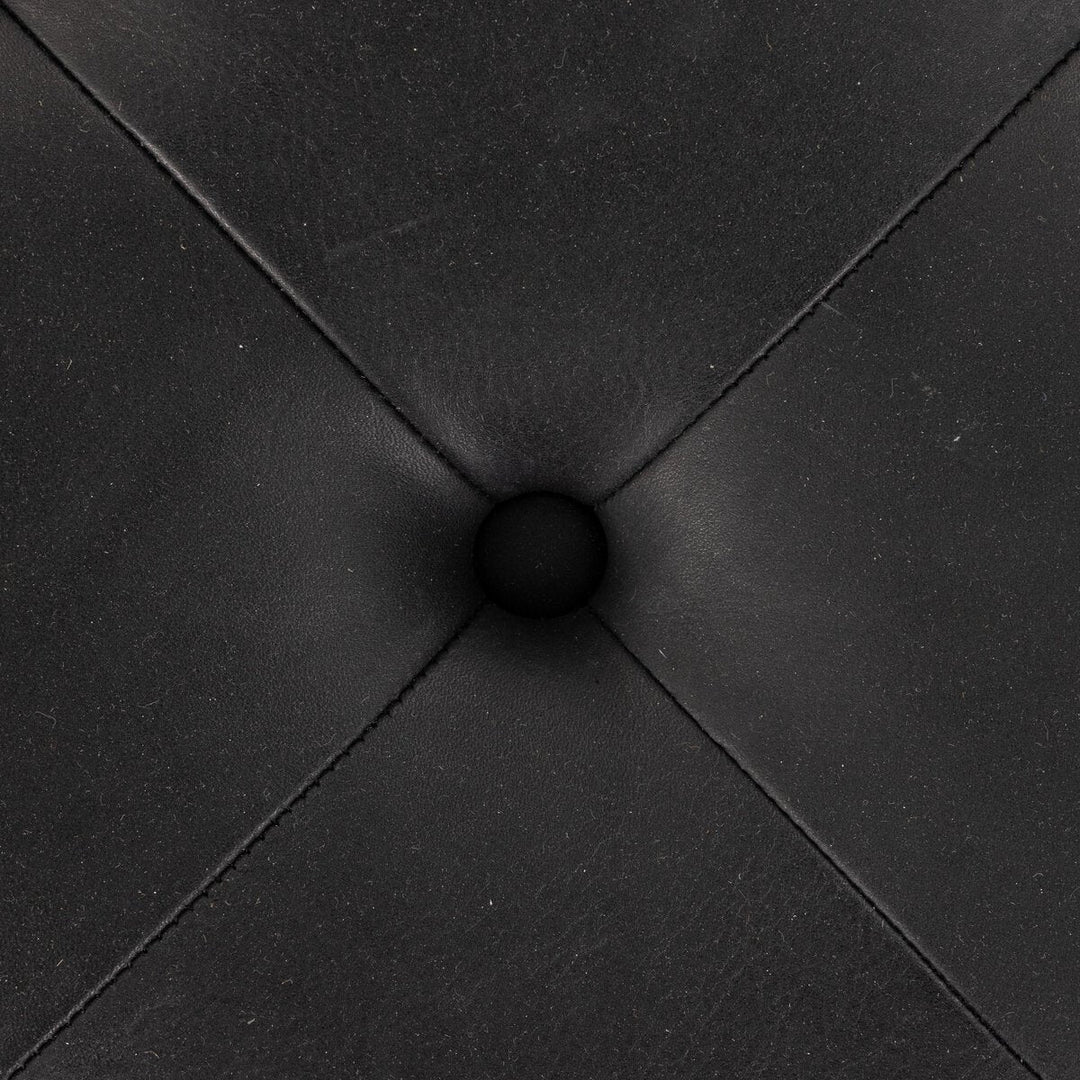 Halston Cocktail Ottoman in Heirloom Black detail view - Whats New Furniture Portland OR