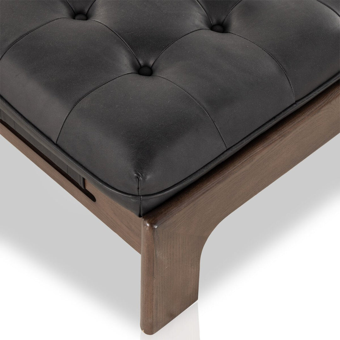 Halston Cocktail Ottoman in Heirloom Black detail view - Whats New Furniture Portland OR