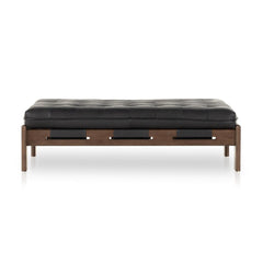 Halston Cocktail Ottoman in Heirloom Black front studio view - Whats New Furniture Portland OR