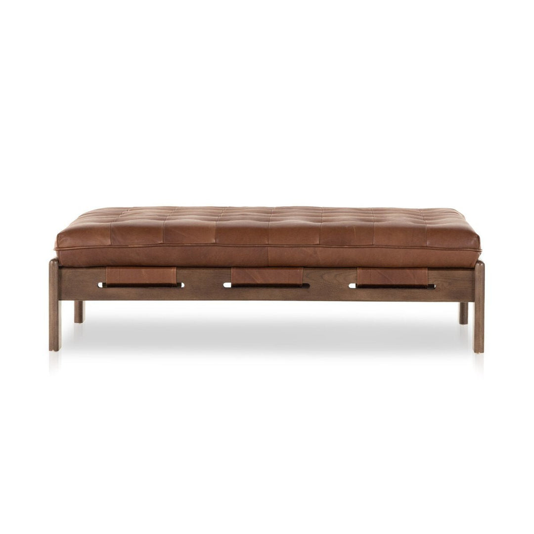 Halston Cocktail Ottoman in Heirloom Sienna front studio view - Whats New Furniture Portland OR