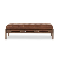 Halston Cocktail Ottoman in Heirloom Sienna front studio view - Whats New Furniture Portland OR
