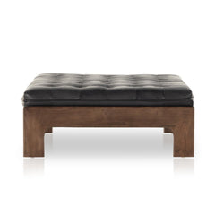 Halston Cocktail Ottoman in Heirloom Black side view - Whats New Furniture Portland OR