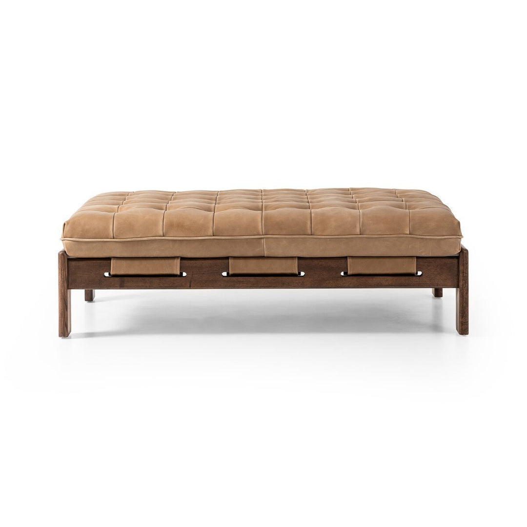 Halston Cocktail Ottoman in Palermo Drift front studio view - Whats New Furniture Portland OR