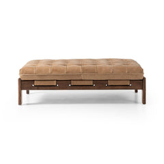 Halston Cocktail Ottoman in Palermo Drift front studio view - Whats New Furniture Portland OR