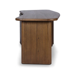 Hawthorne Desk in Amber Sungkai Veneer side view - Whats New Furniture Portland OR
