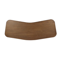 Hawthorne Desk in Amber Sungkai Veneer lifestyle view styled with office chair - Whats New Furniture Portland OR