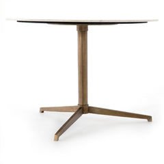 Helen Round Bistro Table raw brass tripod pedestal base detail by Four Hands - Whats New Furniture Portland OR