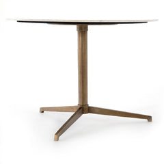 Helen Round Bistro Table raw brass tripod pedestal base detail by Four Hands - Whats New Furniture Portland OR