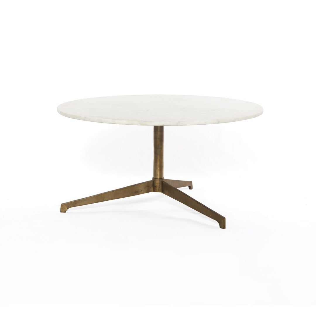 Helen Round Coffee Table Polished White Marble