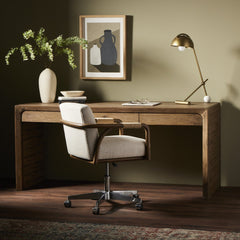 Henry Desk in Rustic Grey Veneer back studio view - Whats New Furniture Portland OR