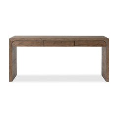Henry Desk in Rustic Grey Veneer front studio view - Whats New Furniture Portland OR