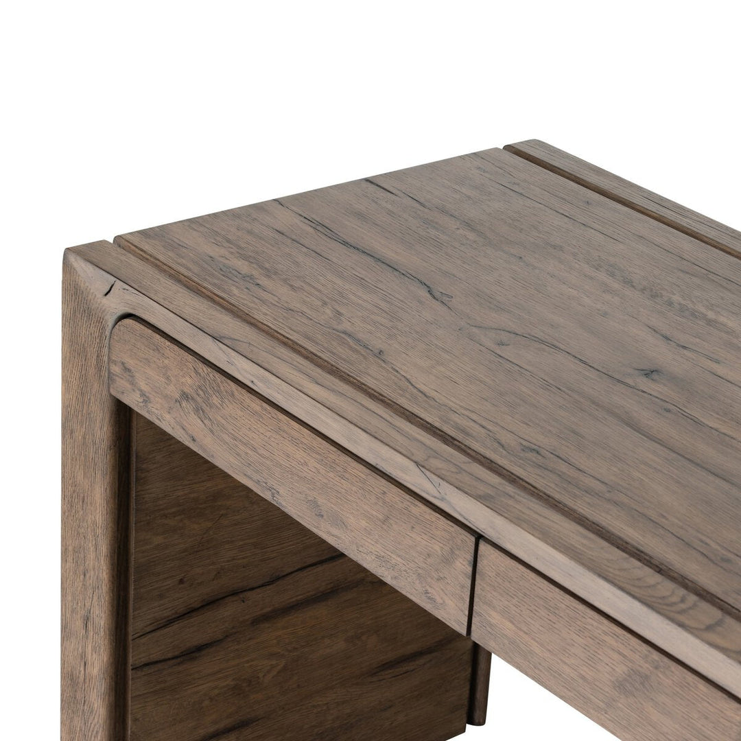 Henry Desk in Rustic Grey Veneer detail view - Whats New Furniture Portland OR