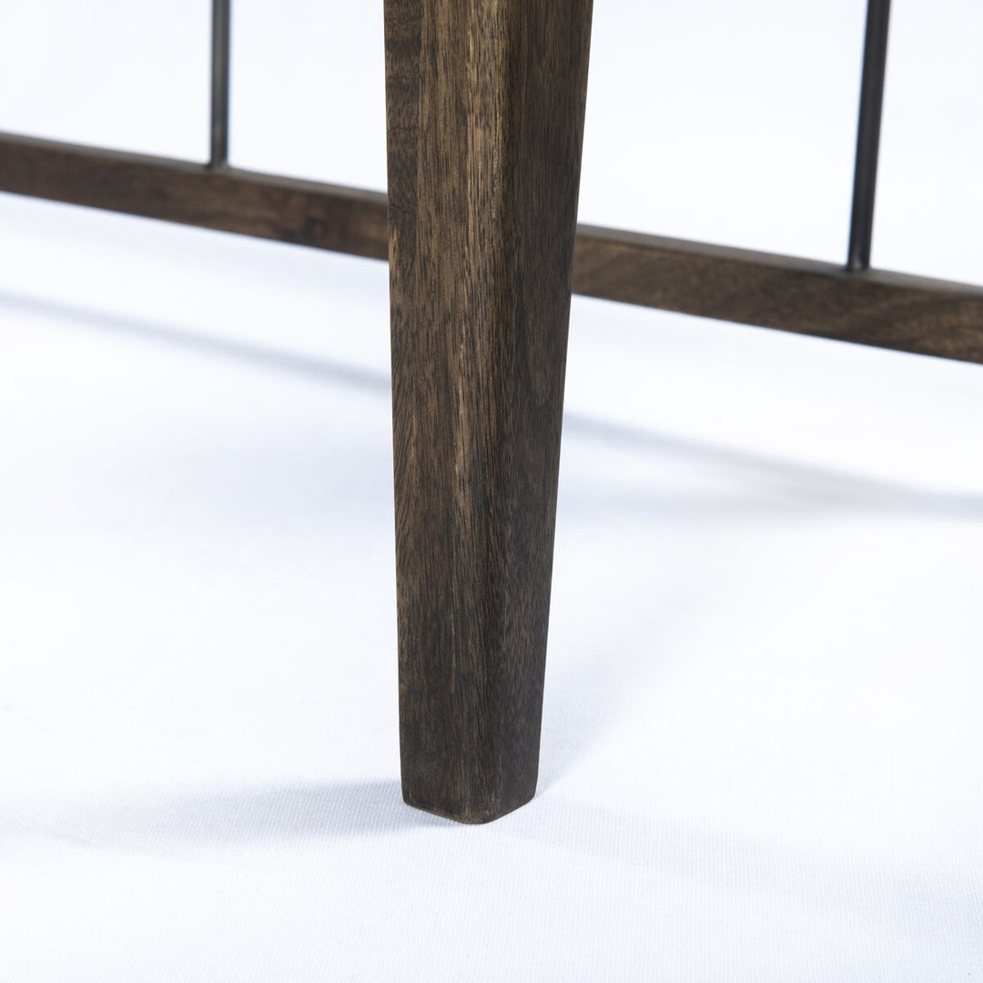 Howard Bench in Pecan side studio view - Whats New Furniture Portland OR